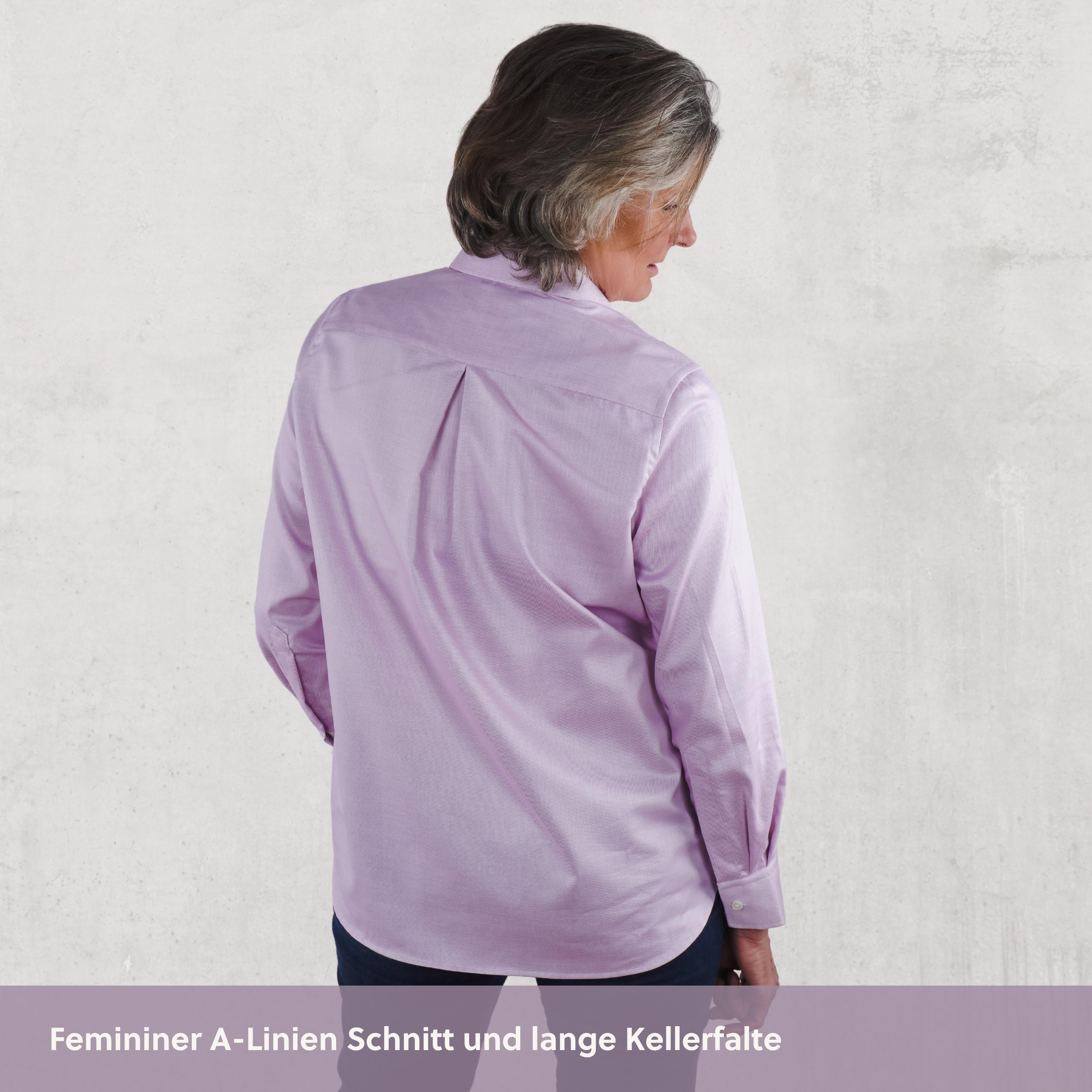 Magnetbluse - rosa Oxford-Look aus Baumwolle