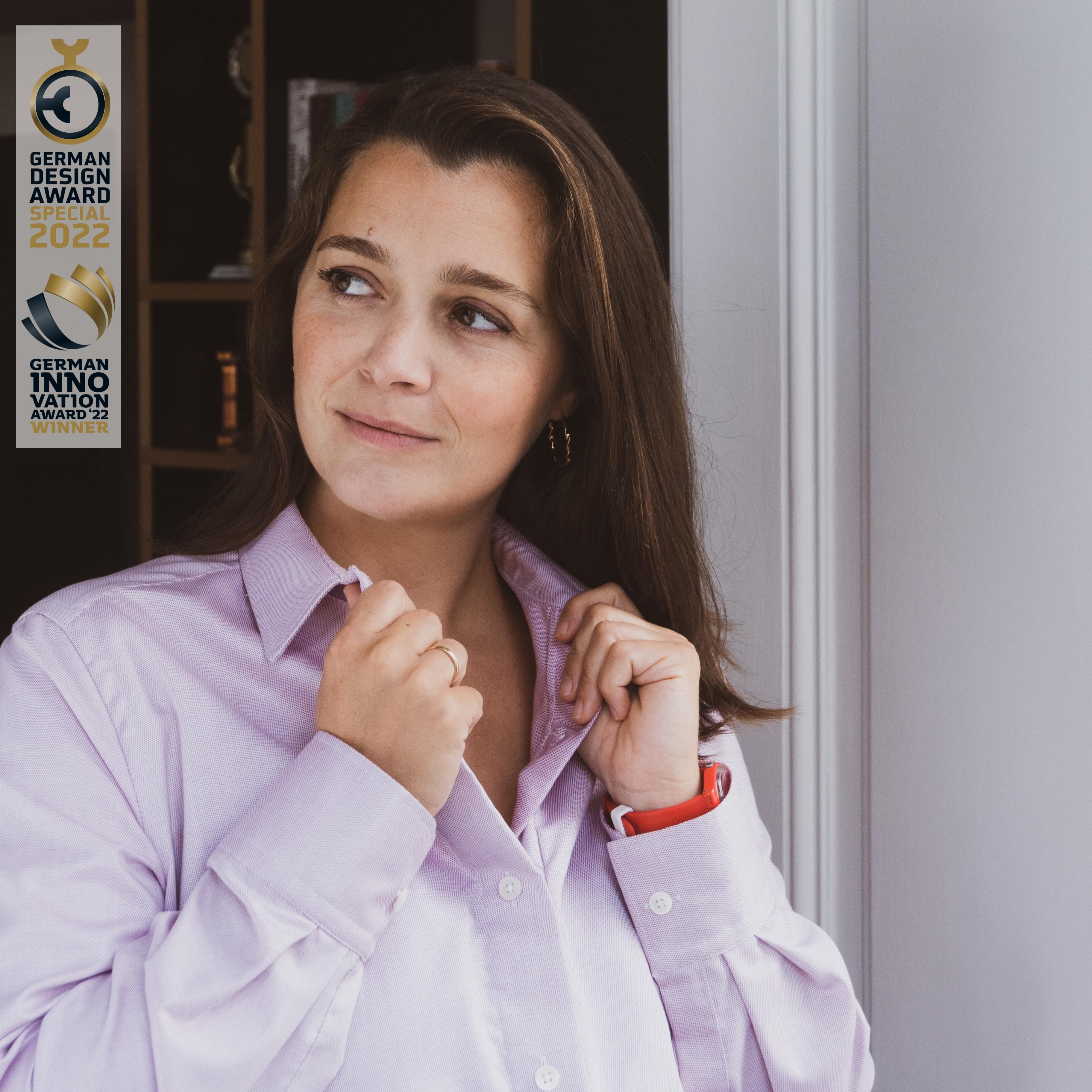 Magnetbluse - rosa Oxford-Look aus Baumwolle