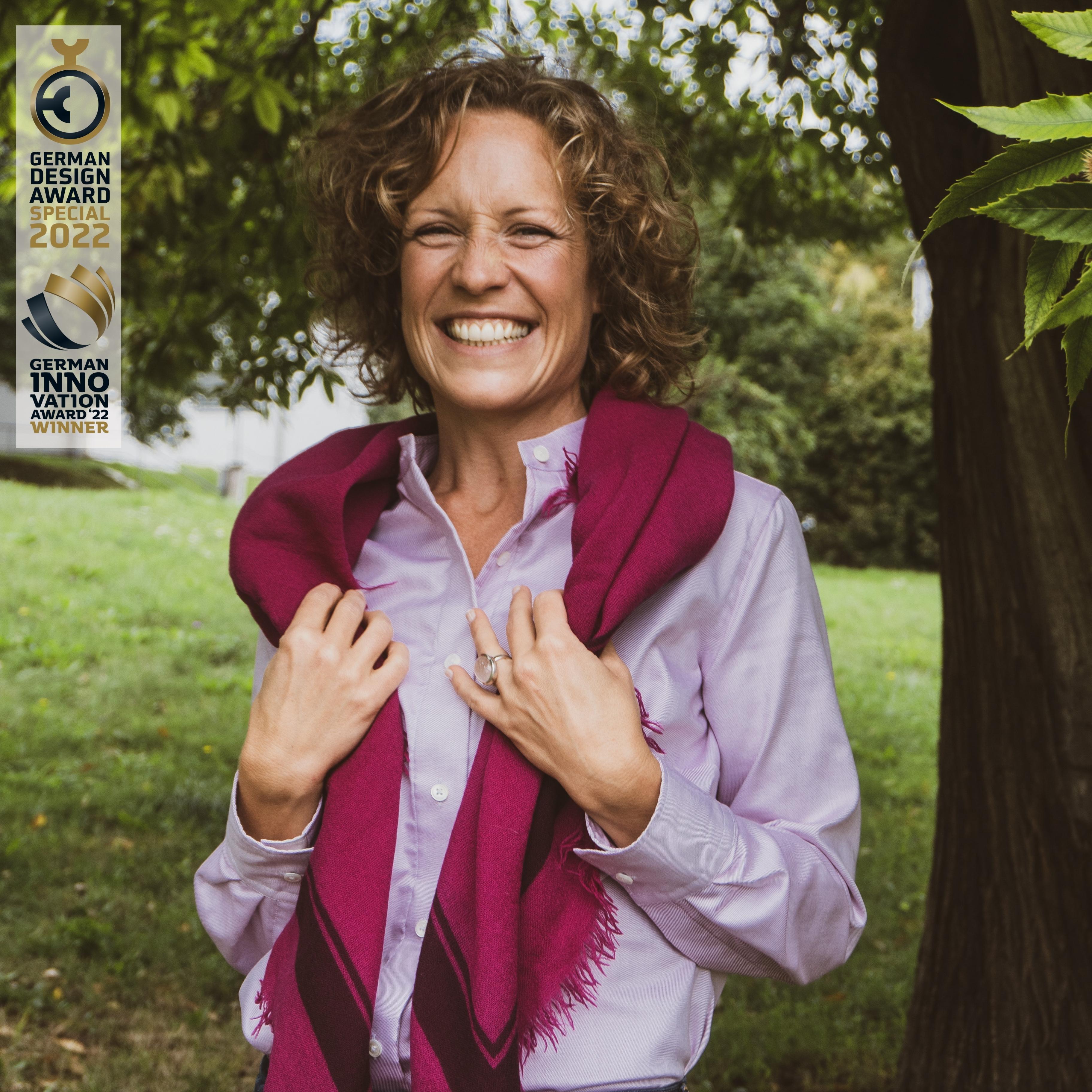 Stehkragen Magnetbluse - rosa aus Baumwolle