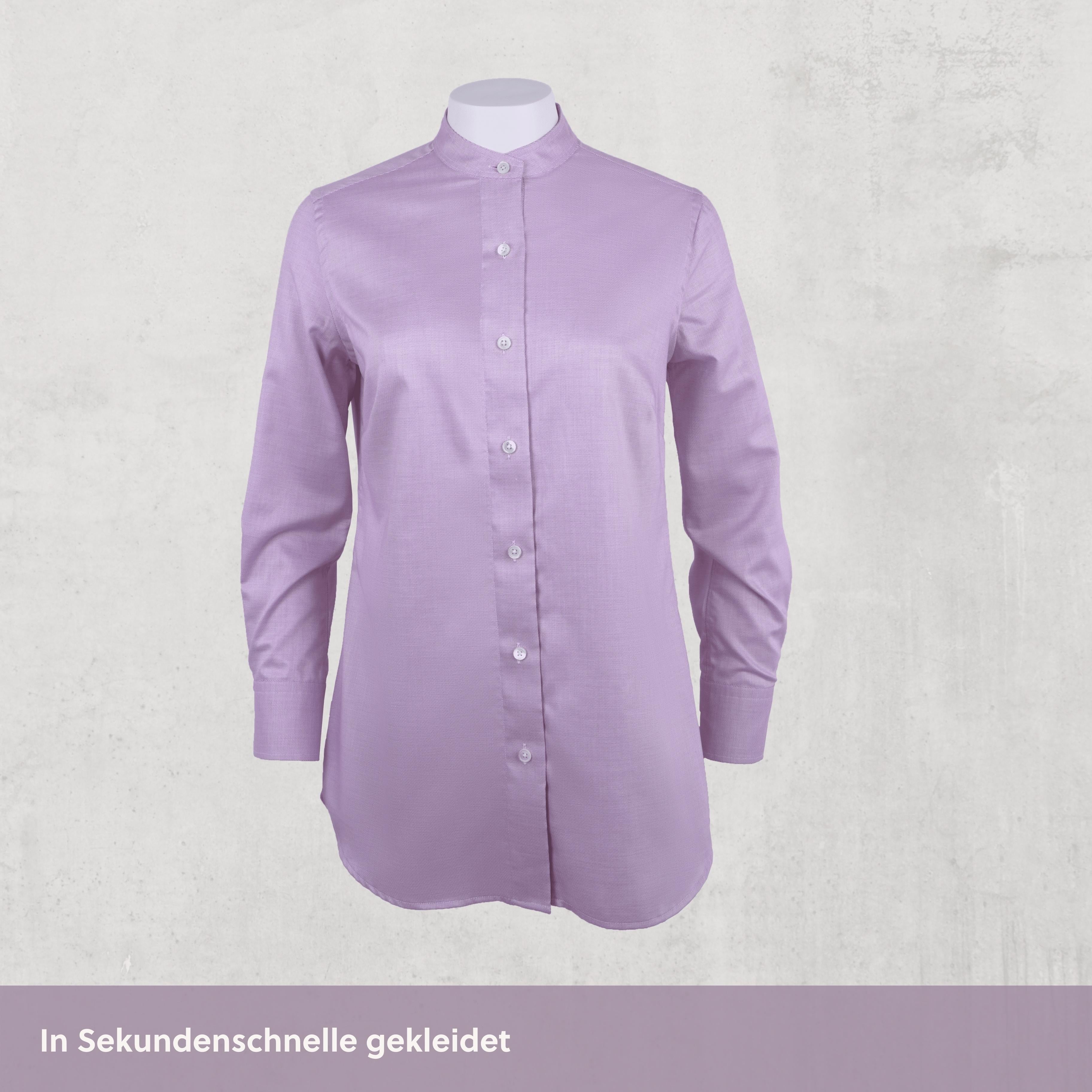 Stehkragen Magnetbluse - rosa aus Baumwolle