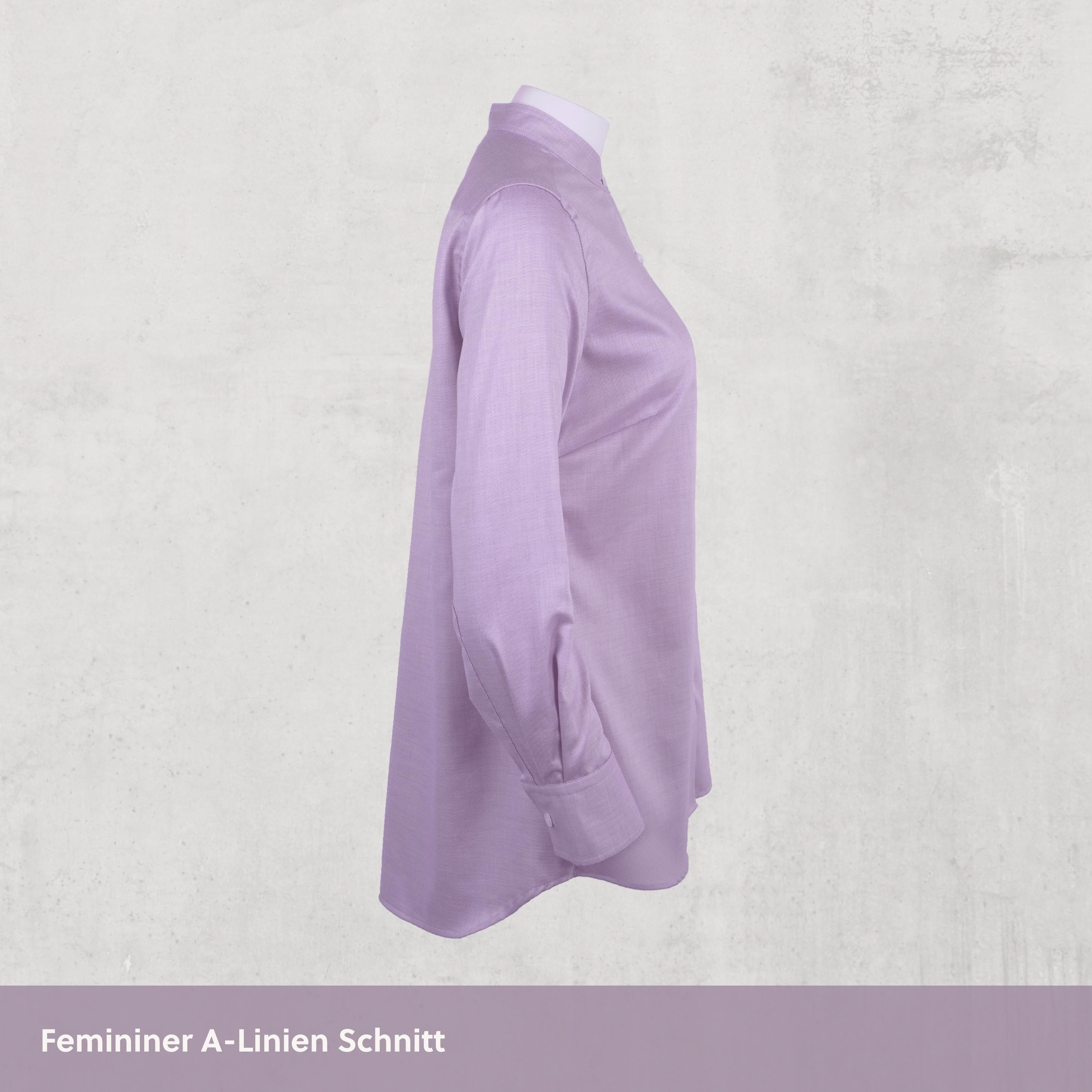 Stehkragen Magnetbluse - rosa aus Baumwolle