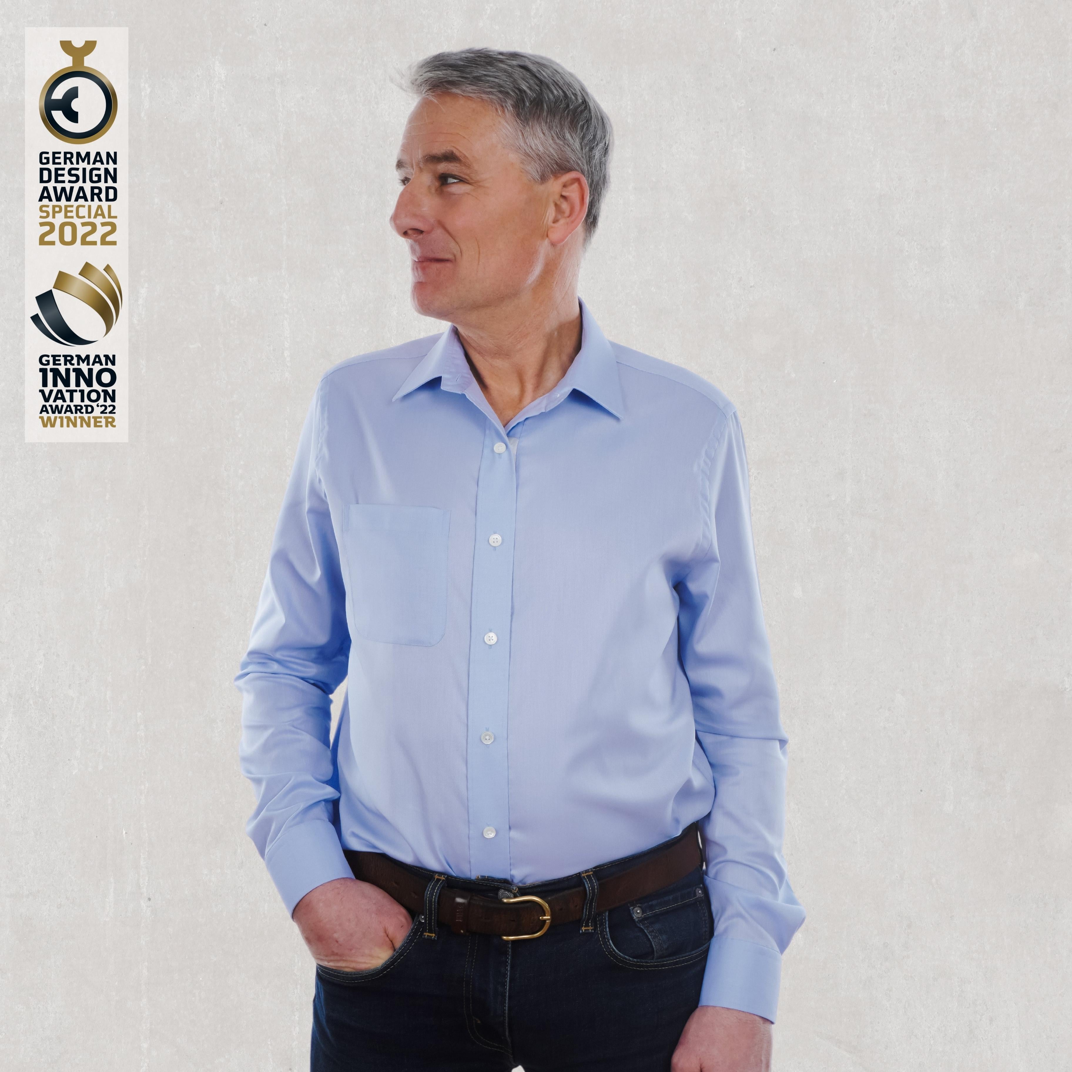 Magnethemd - Oxford-Look hellblau aus Baumwolle