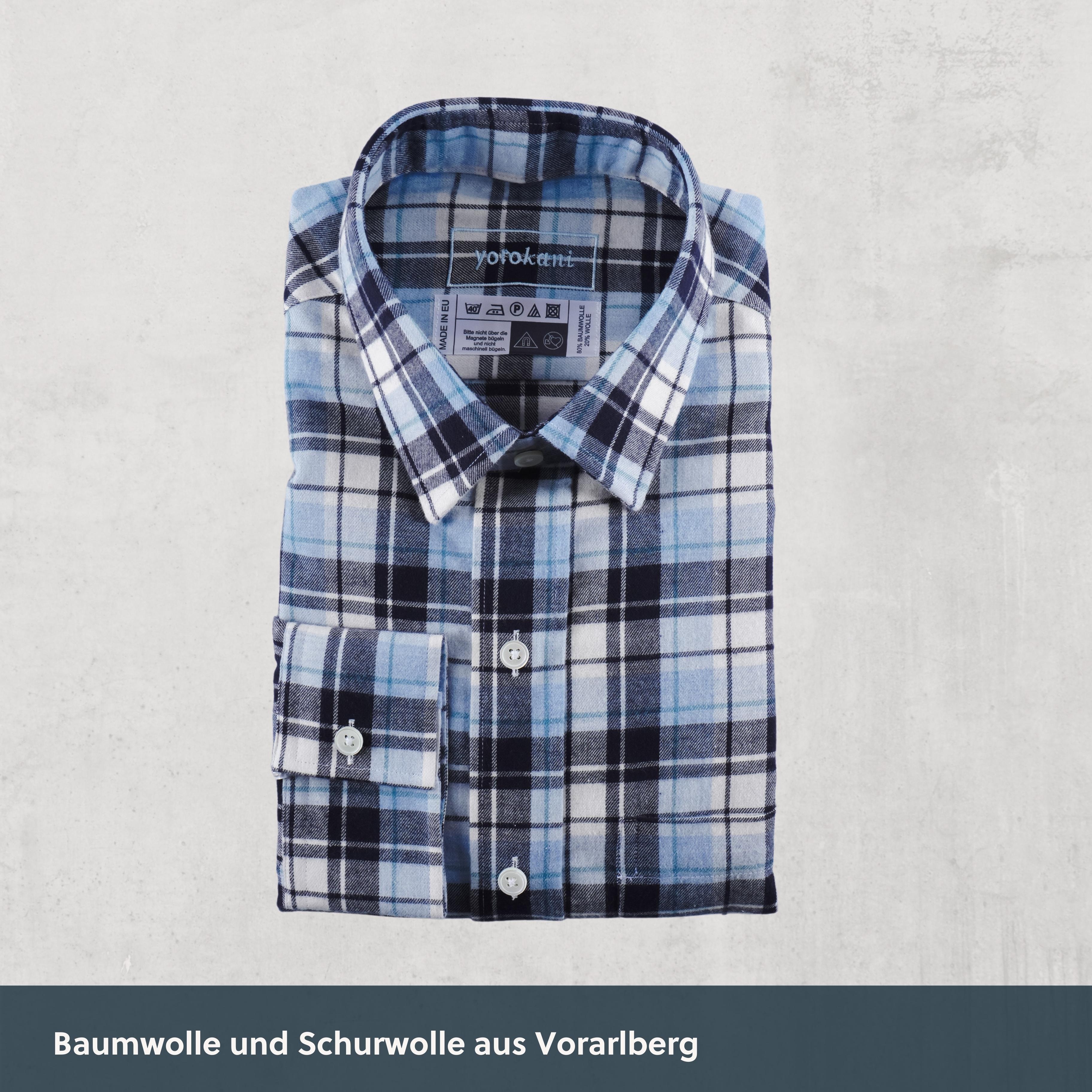 Magnethemd - feines Flanell aus Baumwolle und Schurwolle