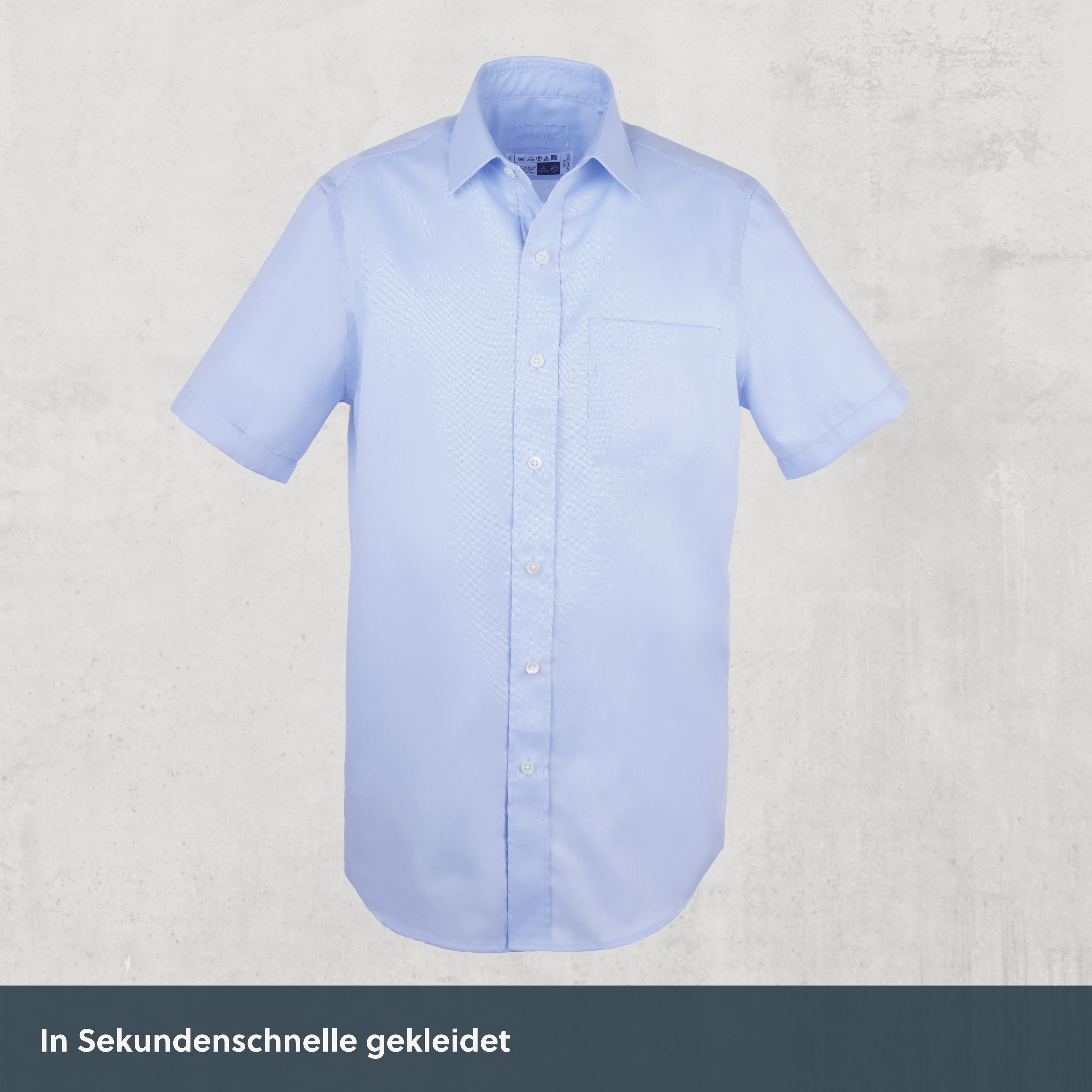 Kurzarm Magnethemd - hellblau Oxford-Look aus Baumwolle