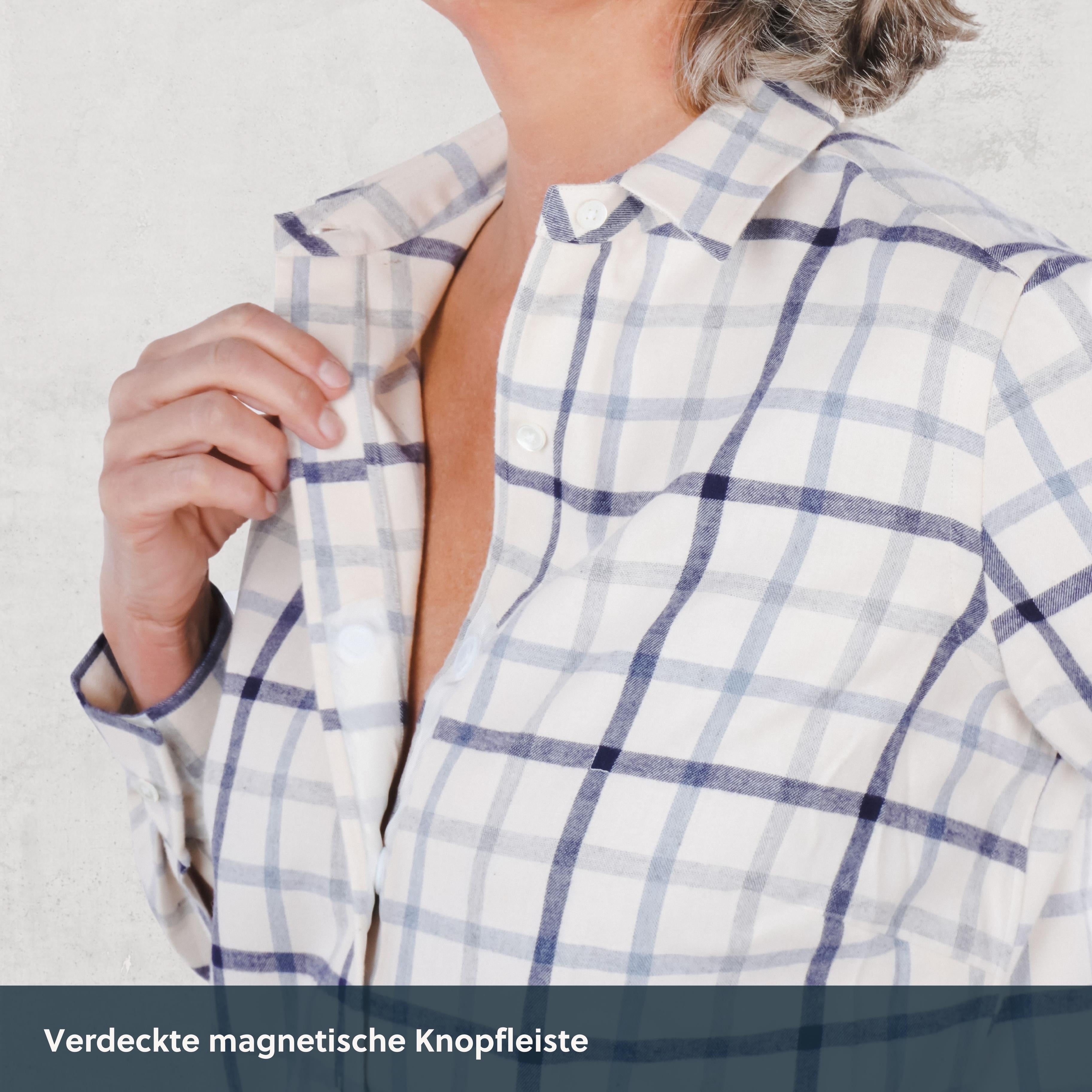 Magnetbluse - Flanell aus Baumwolle und Schurwolle