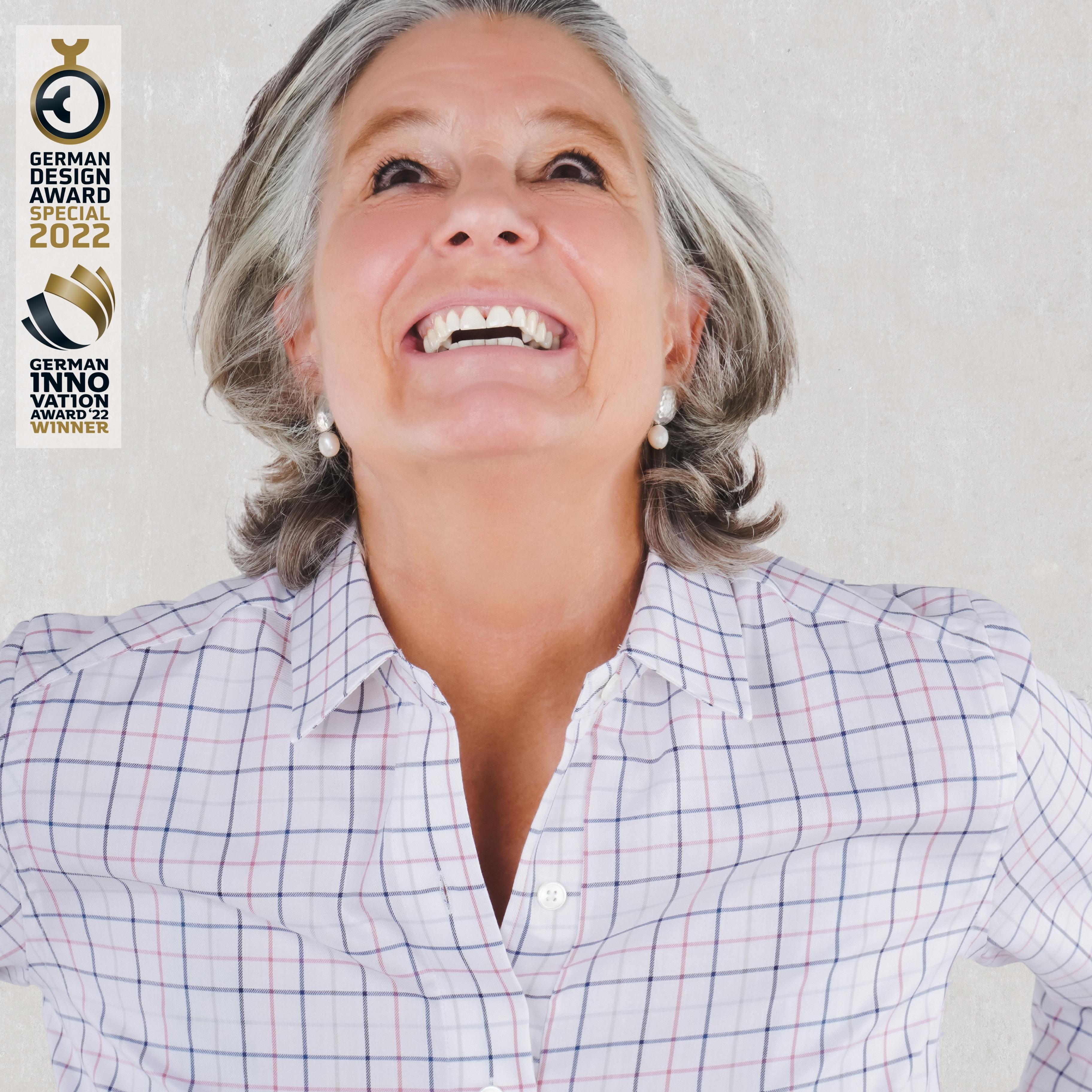 Magnetbluse - rosa-blau kariert aus Baumwolle