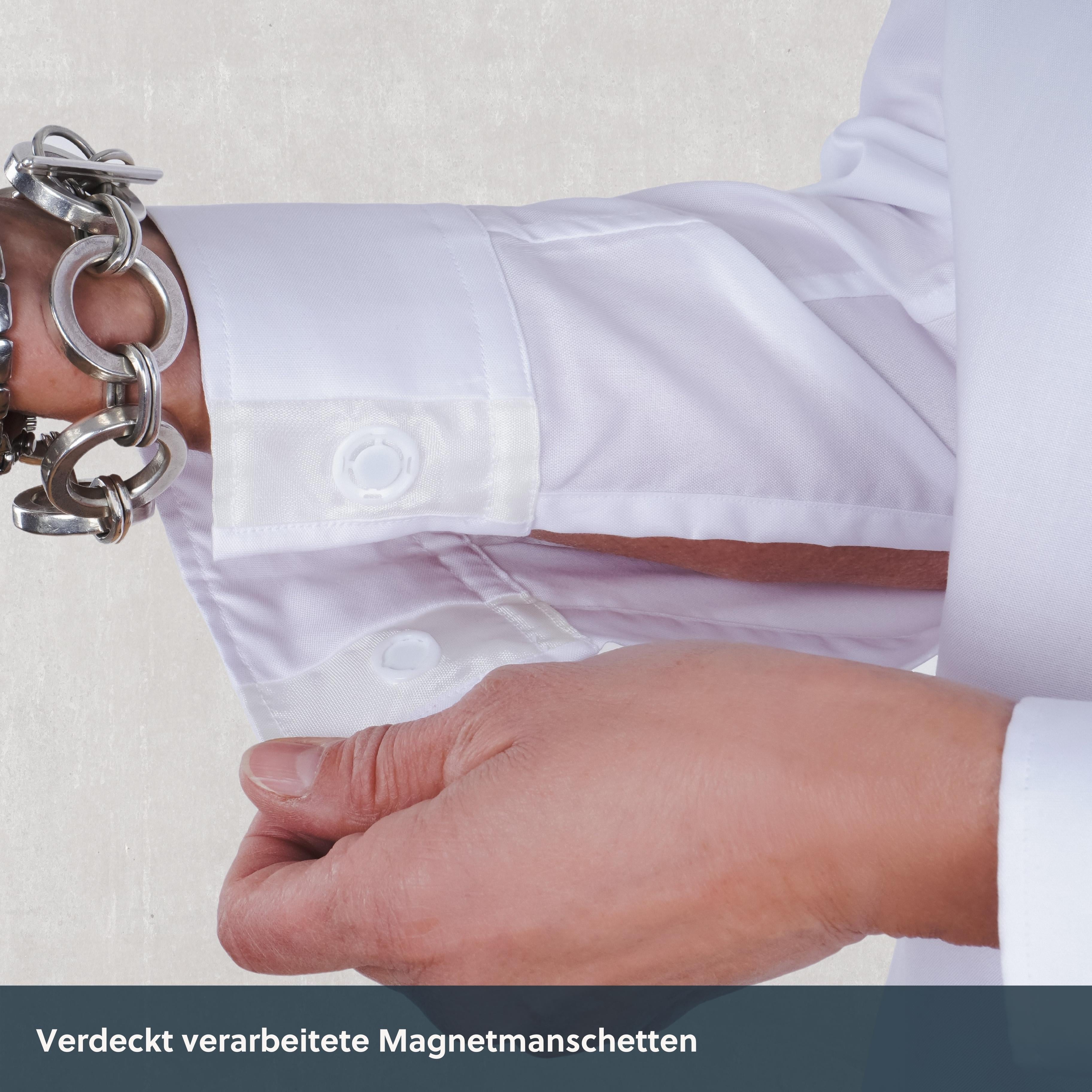 Magnetbluse - schneeweiß aus Baumwolle