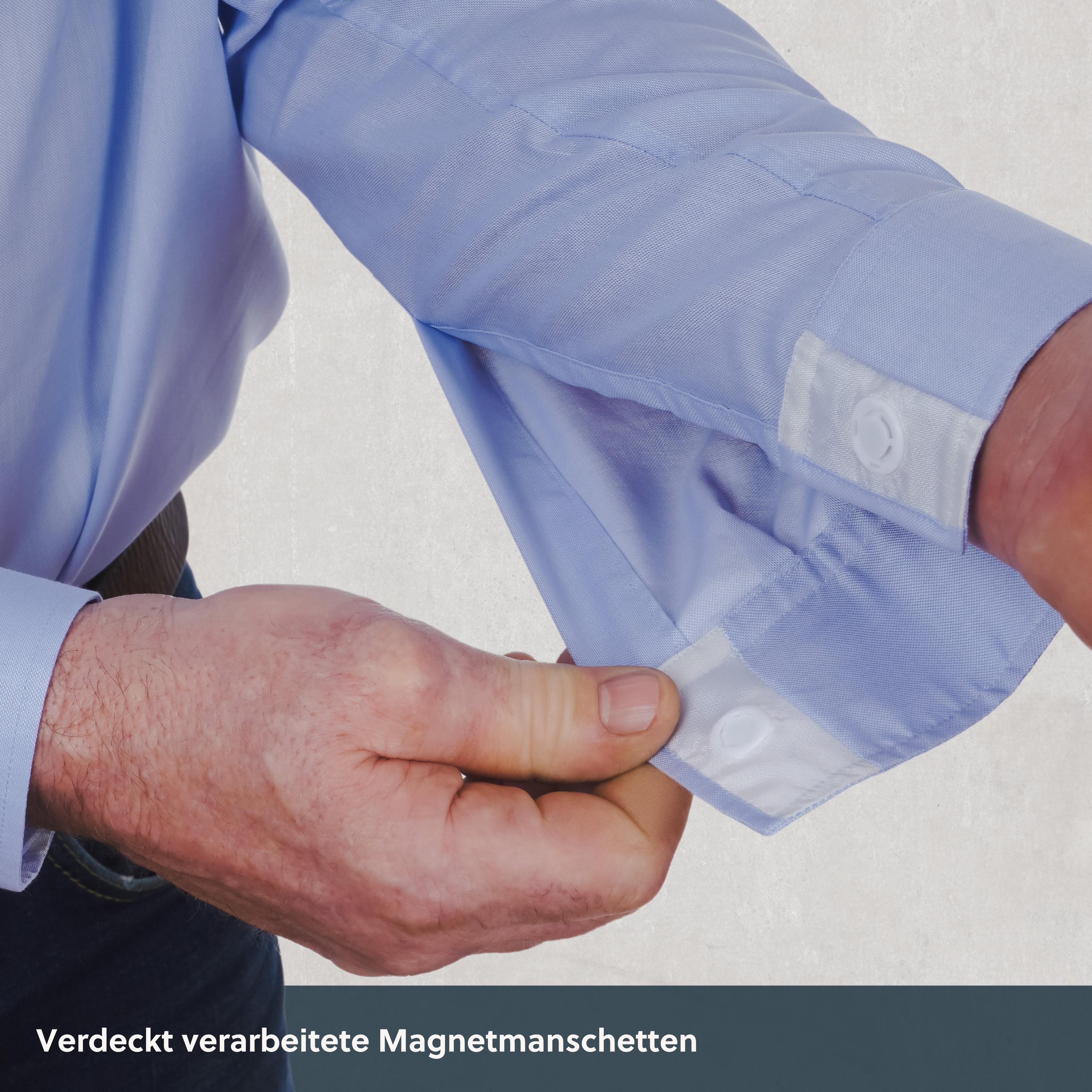 Magnethemd - Oxford-Look hellblau aus Baumwolle