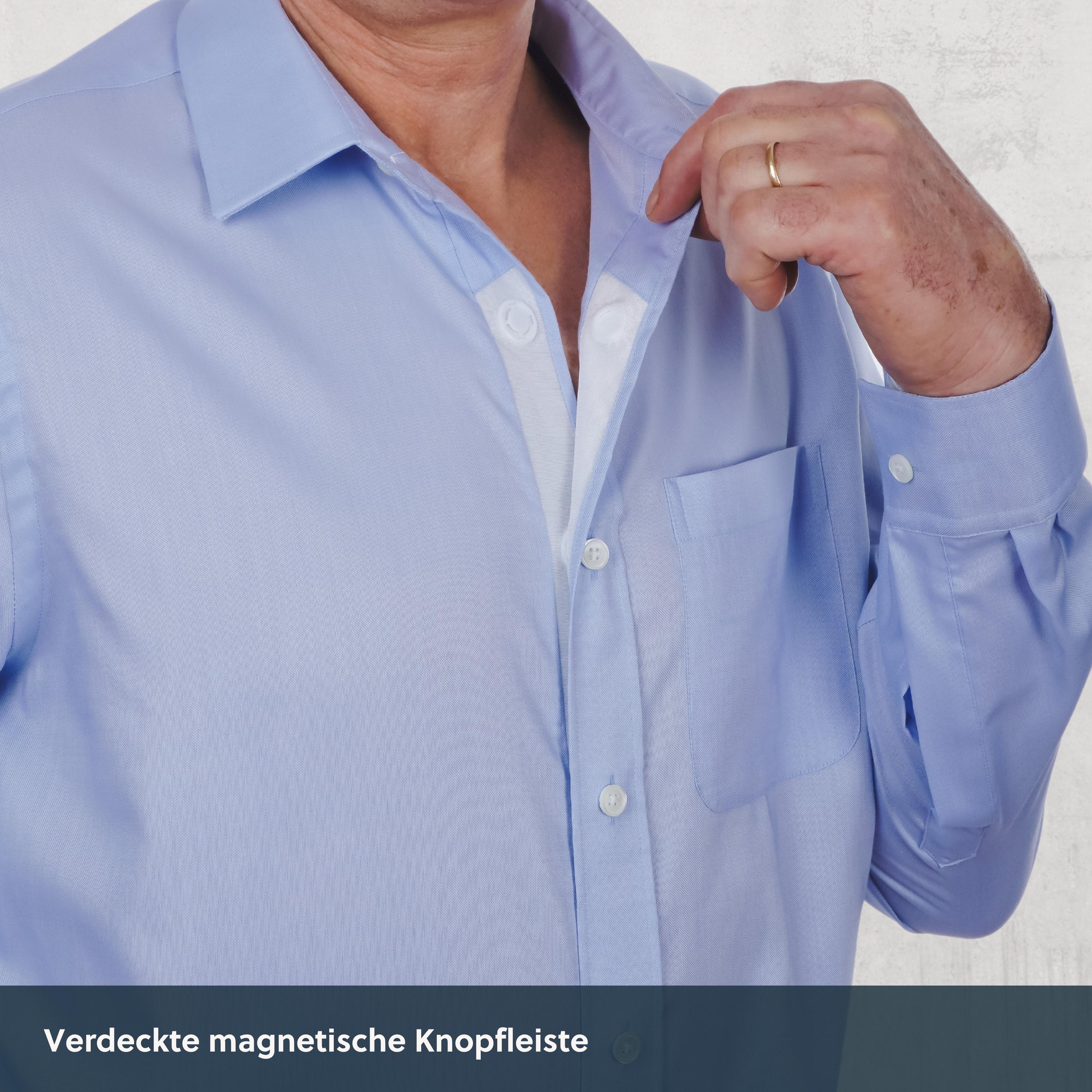 Magnethemd - Oxford-Look hellblau aus Baumwolle