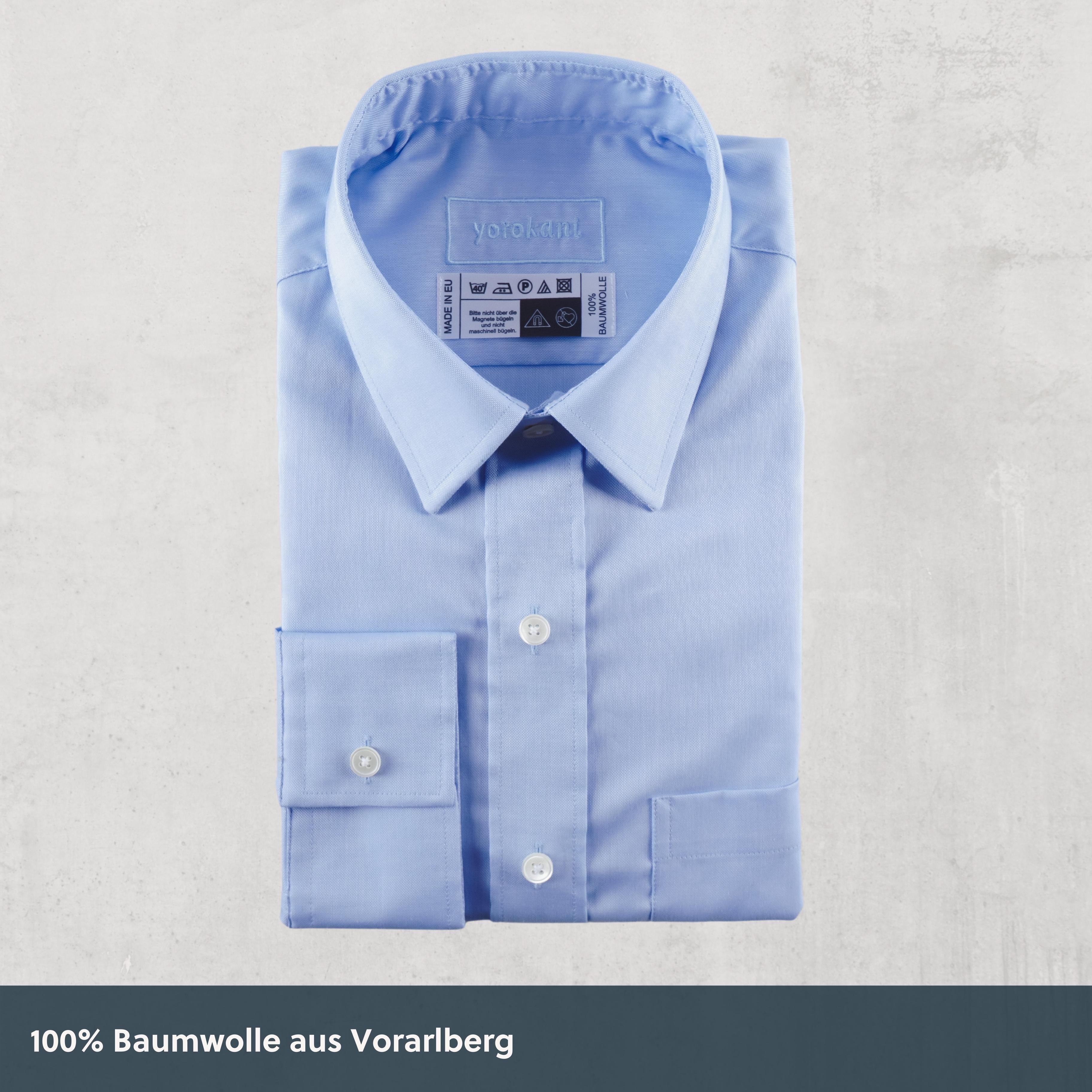 Magnethemd - Oxford-Look hellblau aus Baumwolle