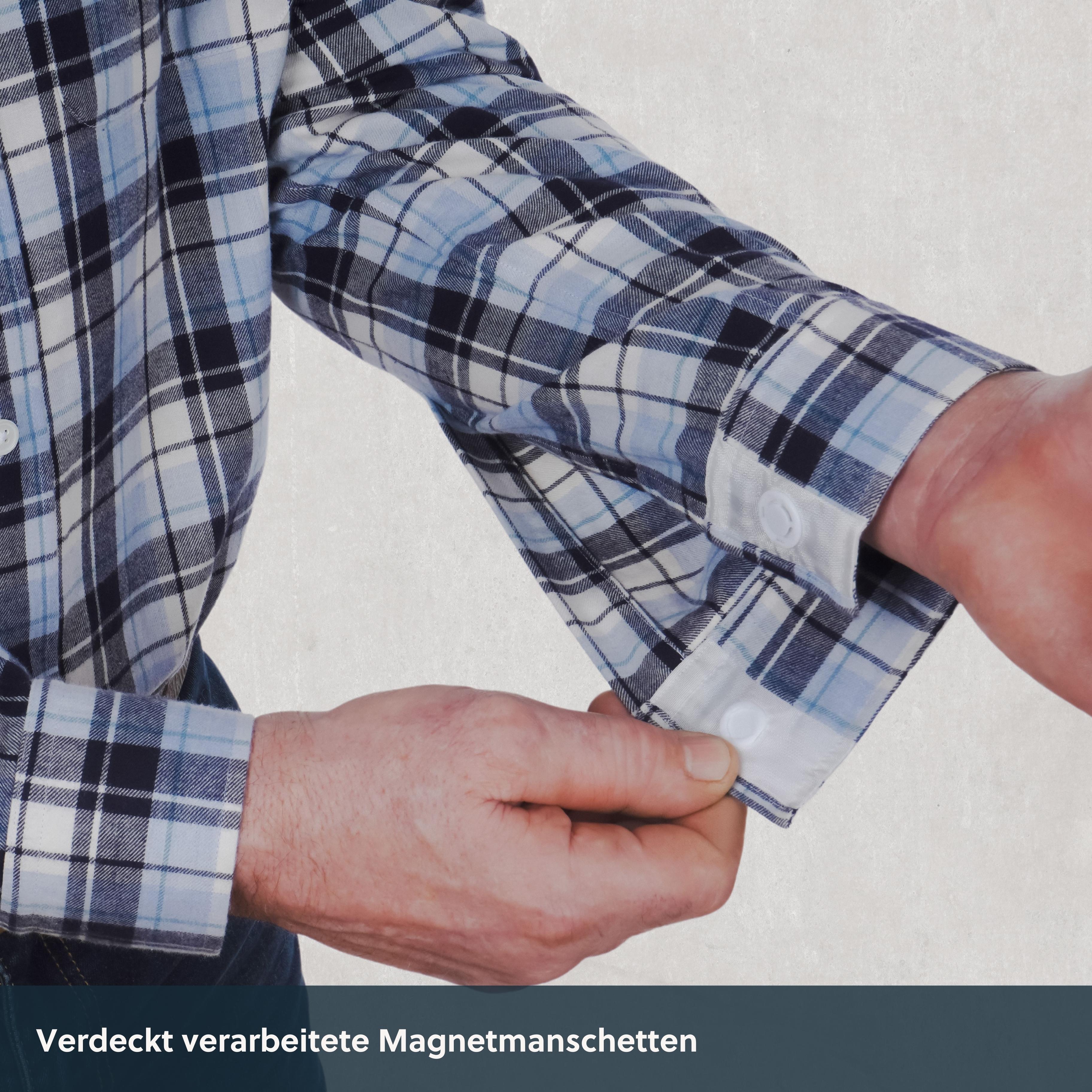 Magnethemd - feines Flanell aus Baumwolle und Schurwolle