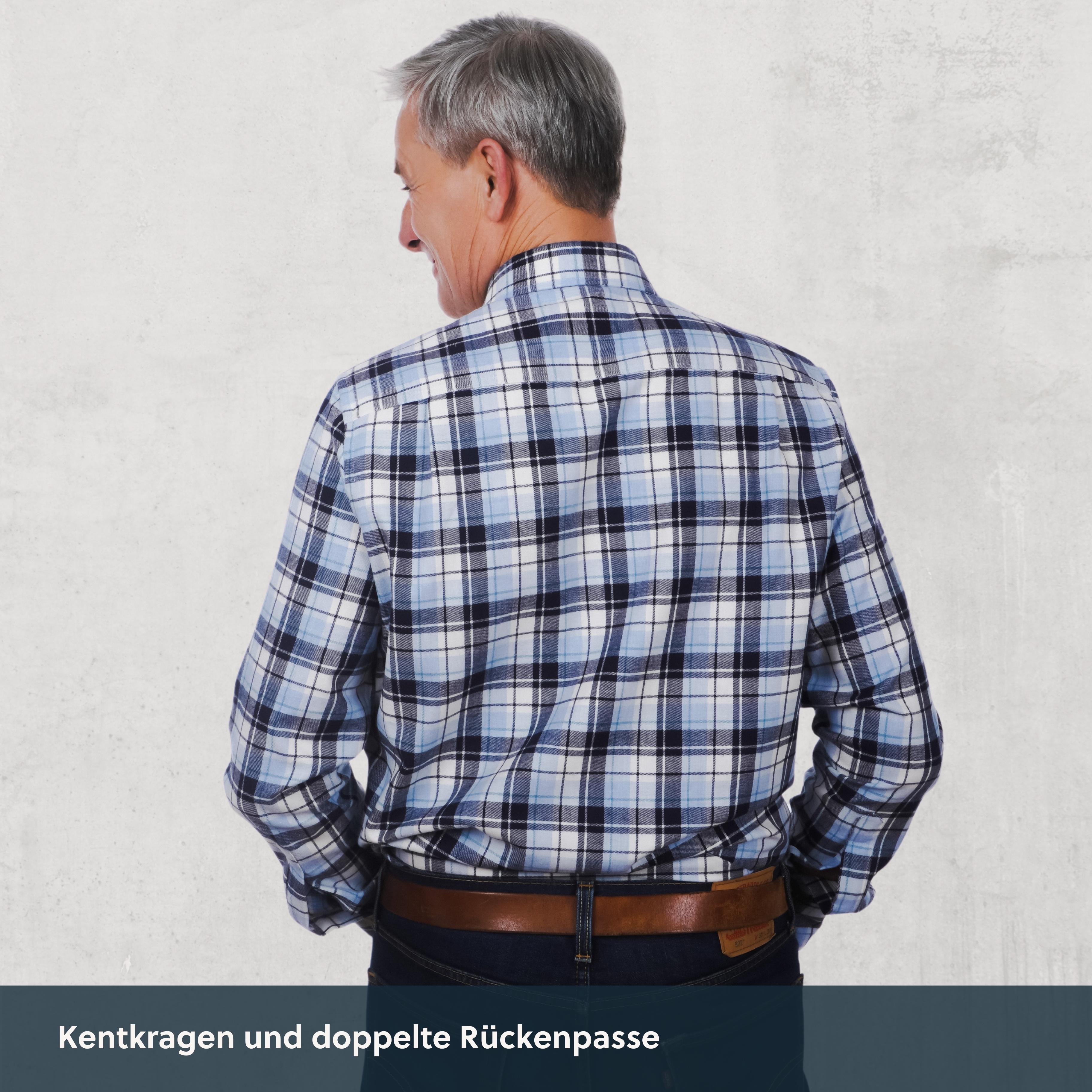 Magnethemd - feines Flanell aus Baumwolle und Schurwolle