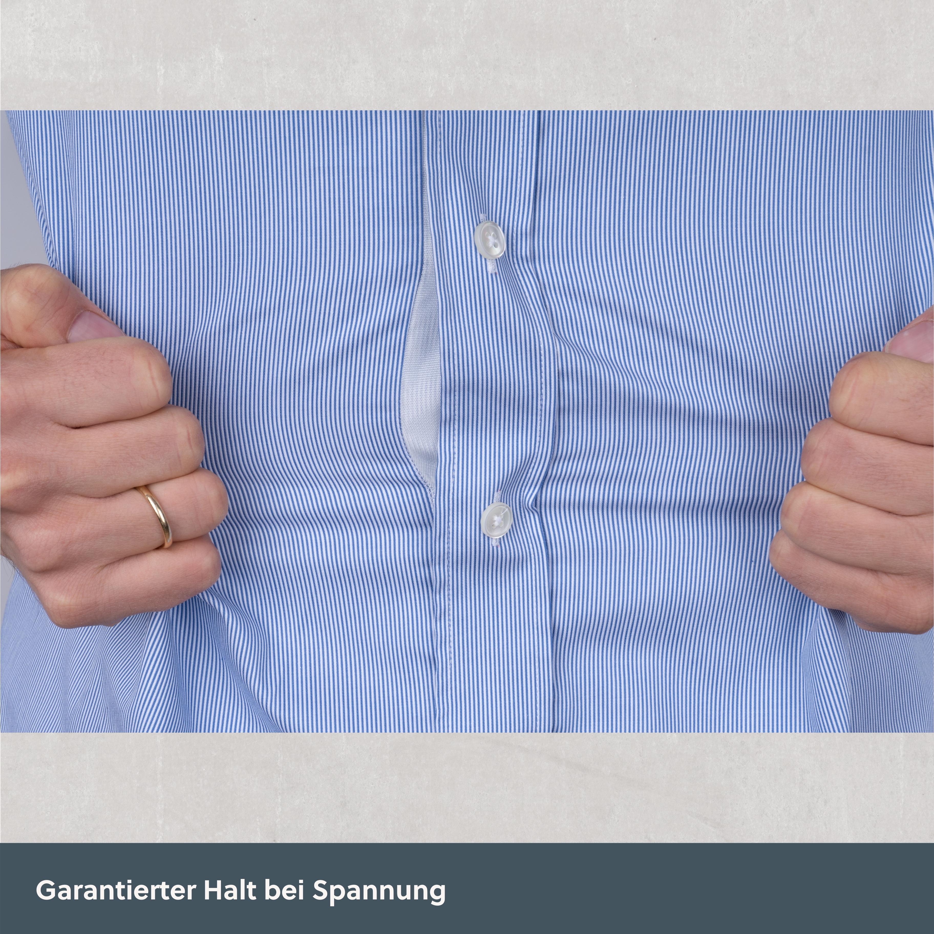 Magnethemd - marineblau gestreift aus Baumwolle