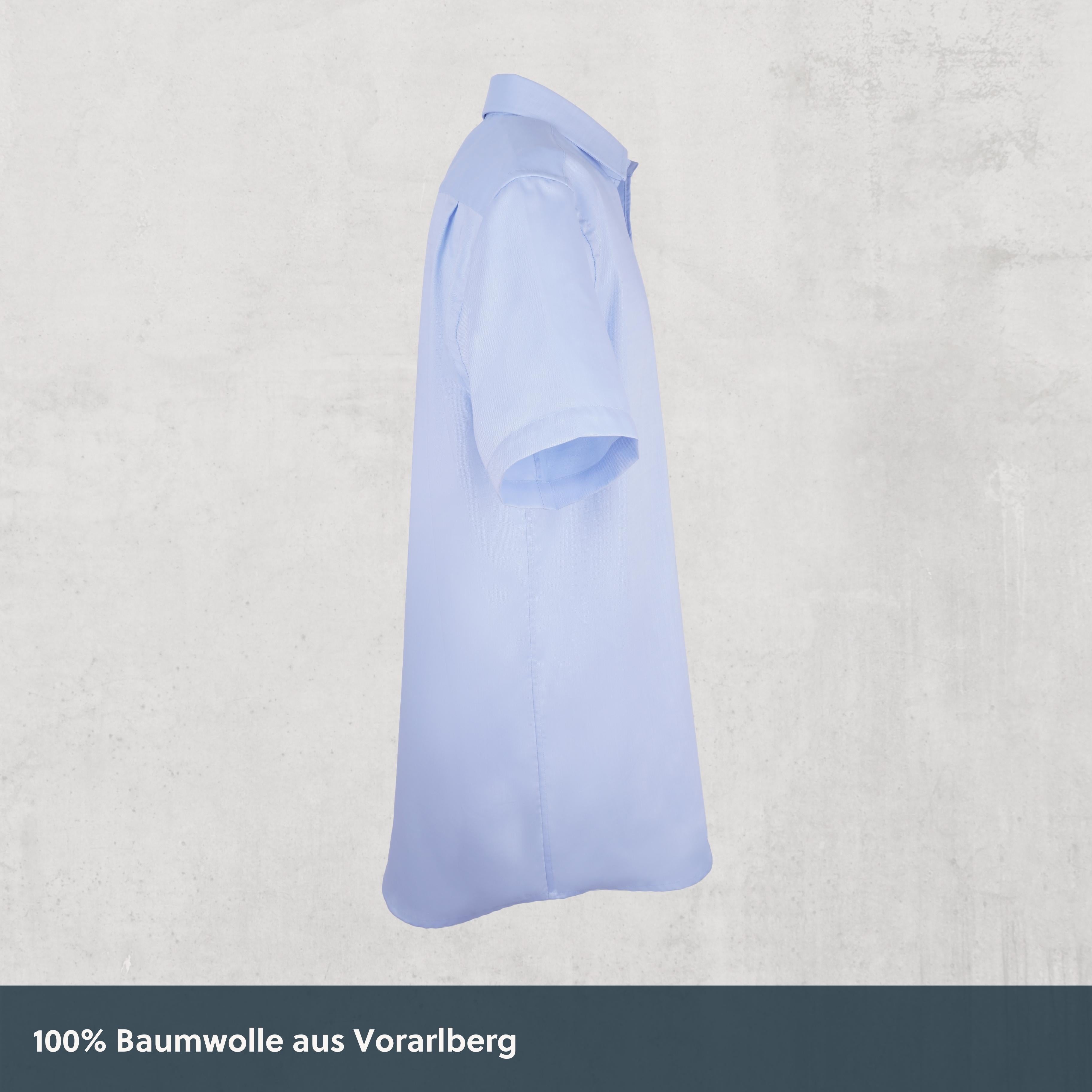 Kurzarm Magnethemd - hellblau Oxford-Look aus Baumwolle