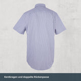 Kurzarm Magnethemd - blau-braun kariert aus Baumwolle